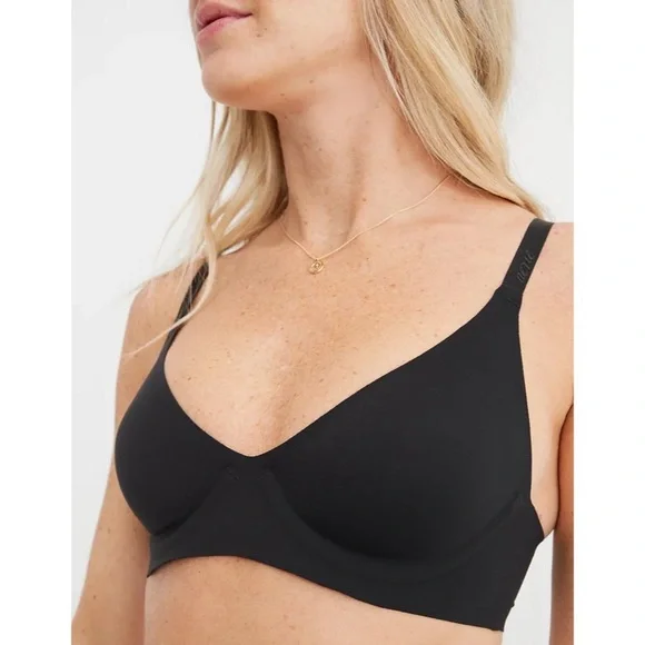 NWT SMOOTHEZ Unlined Bra True Black Womens Size xs - Picture 5 of 9